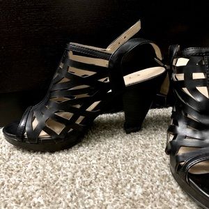 Chinese Laundry Women’s Black Heel Sandals Shoes Size 6 1/2